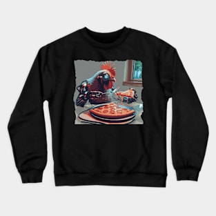 Chicken Robot Pepperoni Pizza Crewneck Sweatshirt